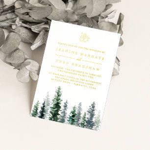 Invitation En Aluminium Timber Grove   Mariage en forêt hivernale 