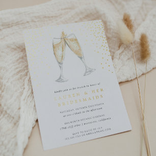 Invitation En Aluminium Toast au Champagne Petit-déjeuner des demoiselle