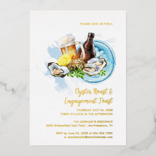 Invitation En Aluminium Toast d'engagement de roast d'huîtres Fête de frui