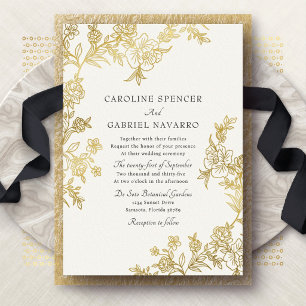 Invitation En Aluminium Toile de chinoiserie florale mariage fleuri Blosso