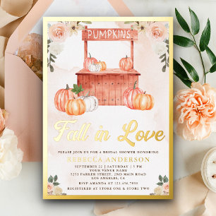 Invitation En Aluminium Tombe dans l'amour Peach Citrouille Fête des marié