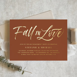 Invitation En Aluminium Tomber dans l'amour Letter Terracotta Engagement P
