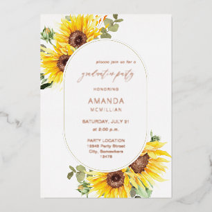 Invitation En Aluminium Tournesol & Eucalyptus Floral Graduation Party