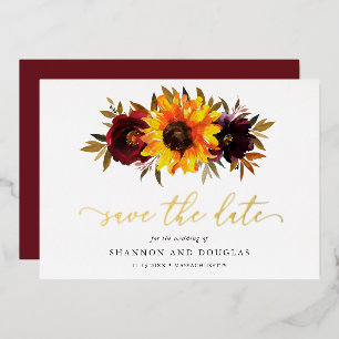 Invitation En Aluminium Tournesol Mariage Élégant Rustique Économisez La D