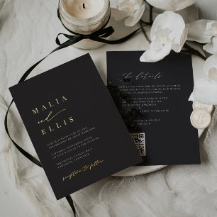 Invitation En Aluminium Tout en or Mariage ultra minimal