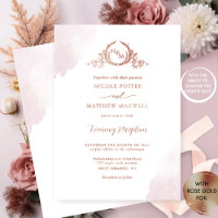 Tout événement, Gold Foil Elegant Dusty Rose Monog