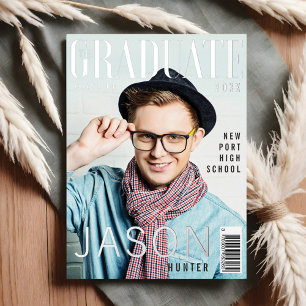 Invitation En Aluminium Trendy Fun Graduate Magazine Couverture Inspiré Gr