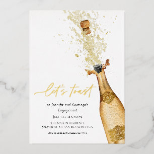 Invitation En Aluminium Trinquons au Champagne pour l'Engagement