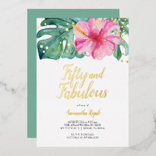 Invitation En Aluminium Tropical 50 et Fabuleux 50e anniversaire