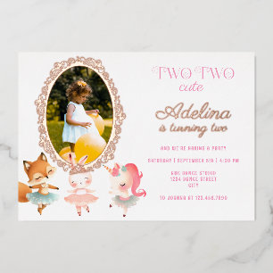 Invitation En Aluminium Tutu Cute Ballerina Ballet Animaux Fête d'annivers