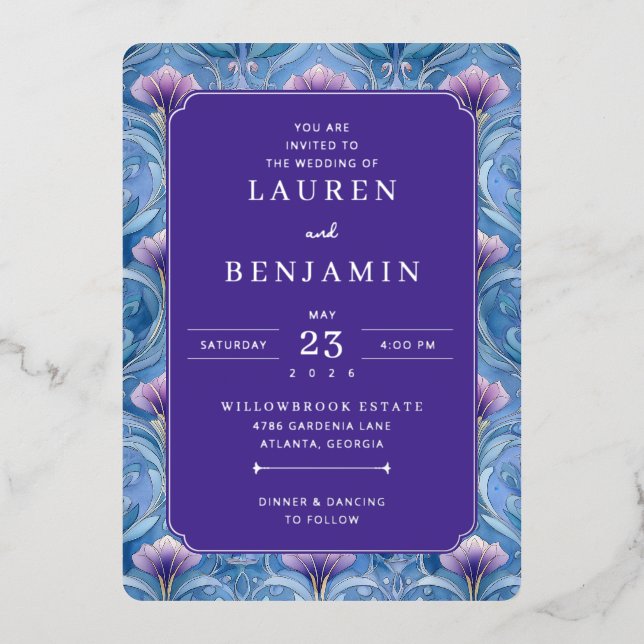 Invitation En Aluminium Twilight Nouveau Wedding (Recto)