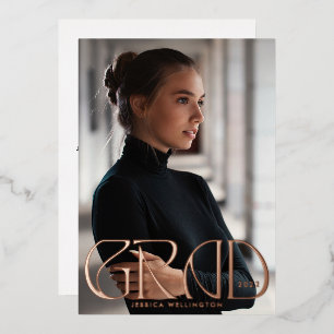 Invitation En Aluminium Tyopgraphie moderne classique - Photo de fin d'étu