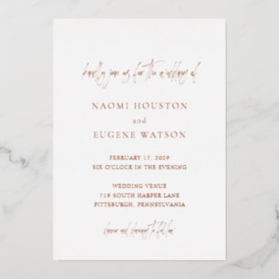 Invitation En Aluminium Typographie contemporaine Mariage élégant