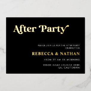 Invitation En Aluminium Typographie de script rétro Mariage après la parti