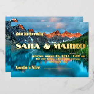 Invitation En Aluminium Typographie moderne   Lac des Montagnes