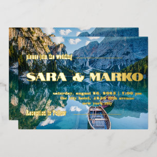 Invitation En Aluminium Typographie moderne   Lac des Montagnes