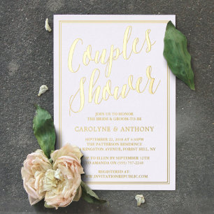 Invitation En Aluminium Typographie moderne Mariage Couples Douche Real