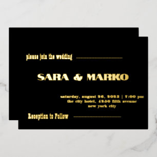 Invitation En Aluminium Typographie moderne Mariage minimaliste