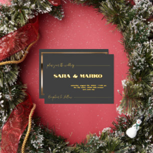 Invitation En Aluminium Typographie moderne Mariage minimaliste