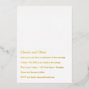 Invitation En Aluminium Typographie moderne minimaliste Photo QR Mariage G