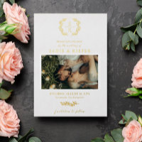 Typographie Or Laurel Wreath Monogramme Photo