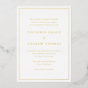 Invitation En Aluminium Typographie peinte à l'huile Photo Mariage officie