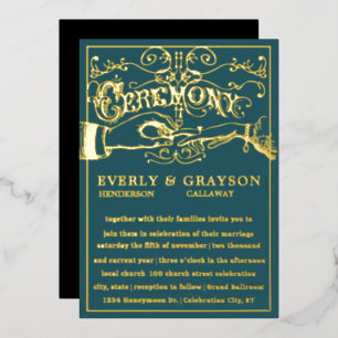 Invitation En Aluminium Typographie victorienne I Do Gold Mariage