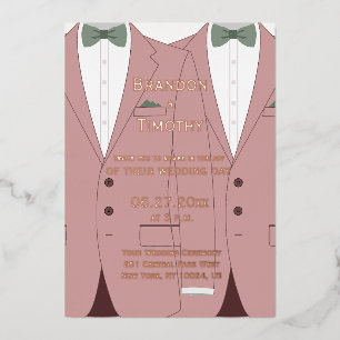 Invitation En Aluminium Un mariage gay rose invite Real Rose Gold Foil