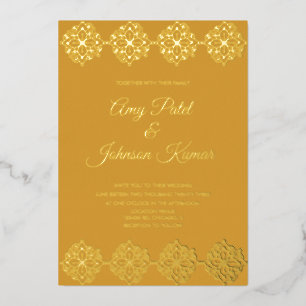 Invitation En Aluminium Un Mariage indien moderne habillé à la frontière d