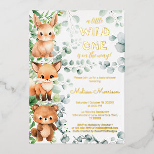 Invitation En Aluminium Un petit Baby shower sauvage de Baby Animals