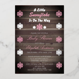 Invitation En Aluminium Un Petit Flocon De Neige Se Trouve Sur Le Chemin D