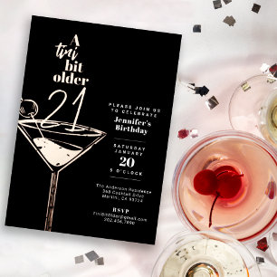 Invitation En Aluminium Un Tini Bit Ancien 21e anniversaire Martini Party