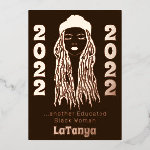 Invitation En Aluminium Une autre femme noire éduquée Locs Remise de diplô