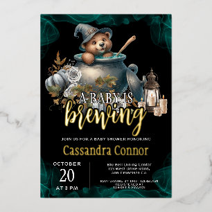 Invitation En Aluminium Une Baby Shower 'Un Bébé Est En Train De Brasser'