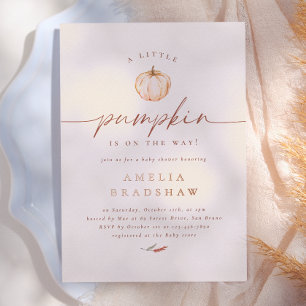 Invitation En Aluminium Une petite citrouille pour une baby shower automna