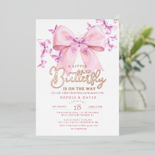 Invitation En Aluminium Une petite fée est en route Baby Shower