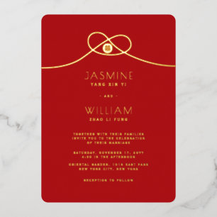 Invitation En Aluminium Union de noeud d'amour double bonheur Mariage chin