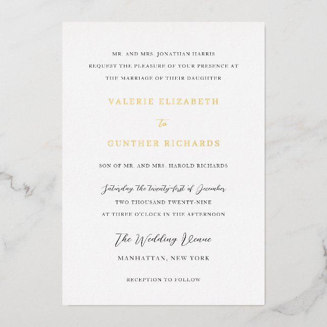Invitation En Aluminium Valerie Mariage traditionnel (Recto)