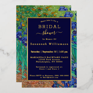Invitation En Aluminium Van Gogh Iris Peinture Florale Shower de Mariage O
