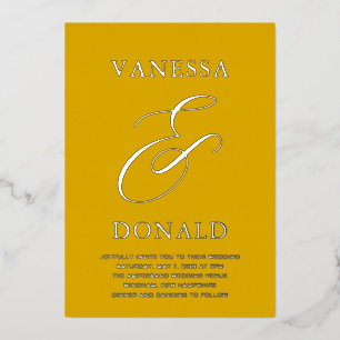 Invitation En Aluminium Vanessa Mustard Jaune Mariage moderne