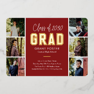 Invitation En Aluminium Variété Fierté huile Graduation COULEUR ÉDITABLE h