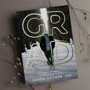 Invitation En Aluminium VÉRITABLE LIGNE D'OR HOLLOW GRAD Photo contemporai