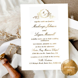Invitation En Aluminium Véritable Mariage de calligraphie de Monogramme Ch