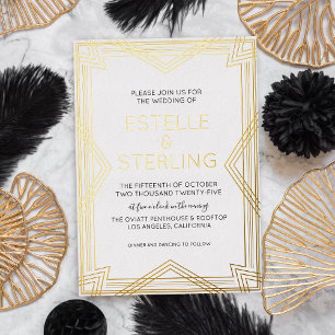 Invitation En Aluminium Véritable Mariage de forme géométrique Foil