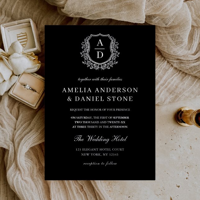 Invitation En Aluminium Véritable Mariage de Monogramme de poitrine argent (Créateur téléchargé)