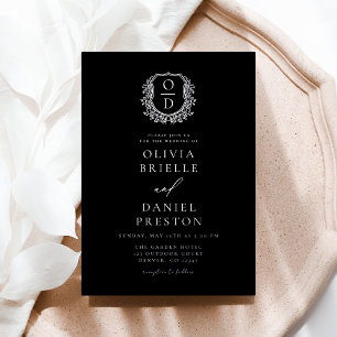 Invitation En Aluminium Véritable Mariage de Monogramme de poitrine argent