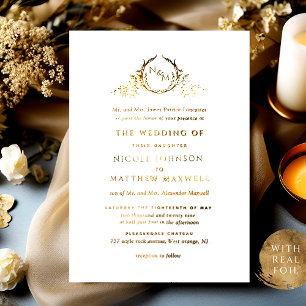 Invitation En Aluminium Véritable Mariage de Monogramme Formel Élégant