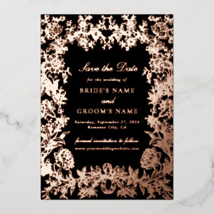 Invitation En Aluminium Véritable Rose Gold Foil Wedding Enregistrer la ca