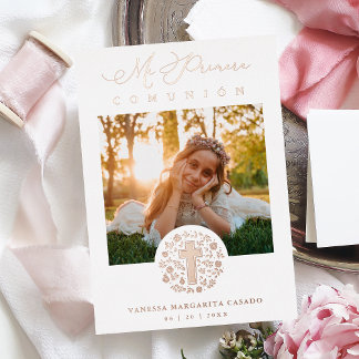 Invitation En Aluminium Véritable Rose Gold Romantique Floral Wreath Photo