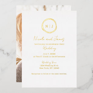 Invitation En Aluminium Verre moderne blanc minimaliste Mariage photo